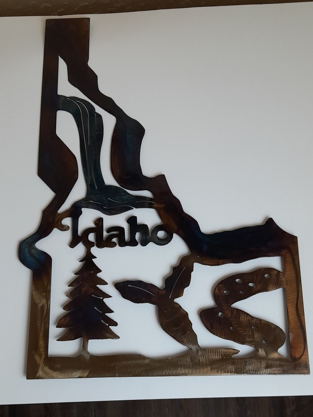 Idaho Metal Wall Art - Rustic Brown